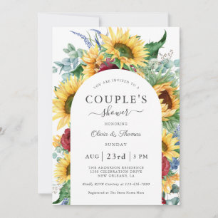 Invitation Fleurs de soleil Automne Floral Couple's Douche