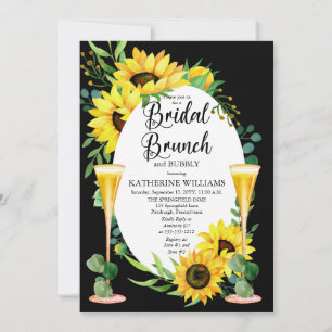 Invitation Fleurs de soleil Brunch nuptiale   Cadre Floral Eu