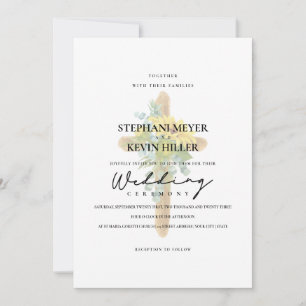 Invitation Fleurs de soleil croisées rustiques et Mariage bla