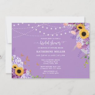 Invitation Fleurs de soleil en bois rustique Fête des mariées