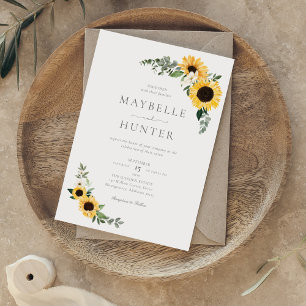 Invitation Fleurs de soleil et Mariage Fleur sauvage