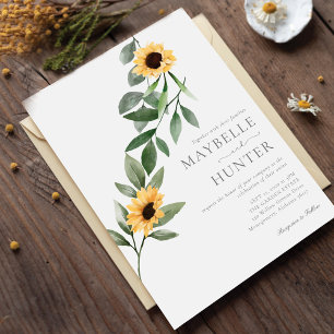 Invitation Fleurs de soleil et Mariage Fleur sauvage