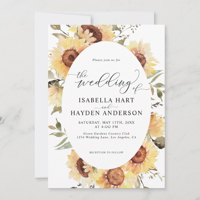 Invitation Fleurs de soleil Floral Automne Été Russe Boho Mar (Devant)