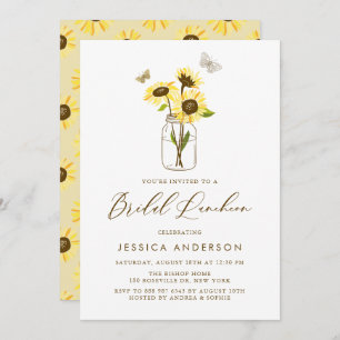 Invitation Fleurs de soleil jaunes dans la nuptiale de Mason