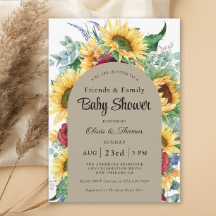 Invitation Fleurs de soleil joyeuses Baby shower floral d'aut