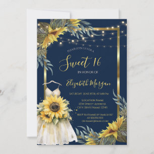 Invitation Fleurs de soleil, Lumières, Robe Bois Texture Swee