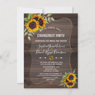 Invitation Fleurs de soleil romantiques Partie d'engagement e
