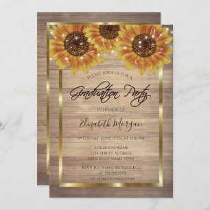 Invitation Fleurs de soleil rustiques, Lumières, Fête de la G