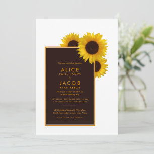 Invitation Fleurs de soleil rustiques - Mariage floral
