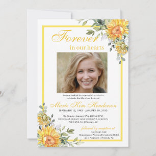 Invitation Fleurs de soleil verdure pour toujours dans nos co