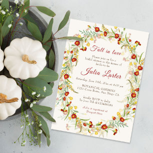 Invitation Fleurs de Tagète sauvage Feuillage Baby Shower de 