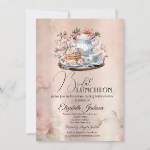 Invitation Fleurs de Tea Party Vintage Luncheon de Mariage