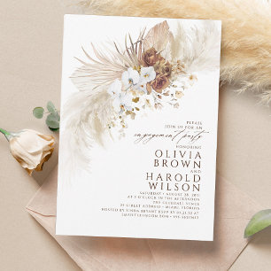 Invitation Fleurs de terre et de blanc Boho Engagement Party