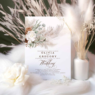 Invitation Fleurs de Terre et Mariage de Pampas Grass Bohème