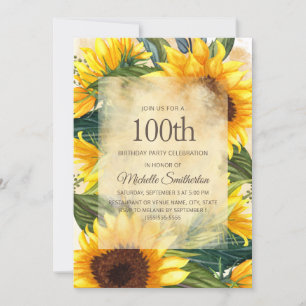 Invitation Fleurs de tournesol jaunes rustiques de campagne 1