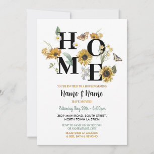 Invitation Fleurs de tournesol Ménage Printemps Green Party