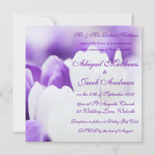 Invitation Fleurs de tulipes violettes et blanches - Faire-pa