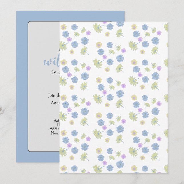 Invitation Fleurs Délicates  (Devant / Derrière)