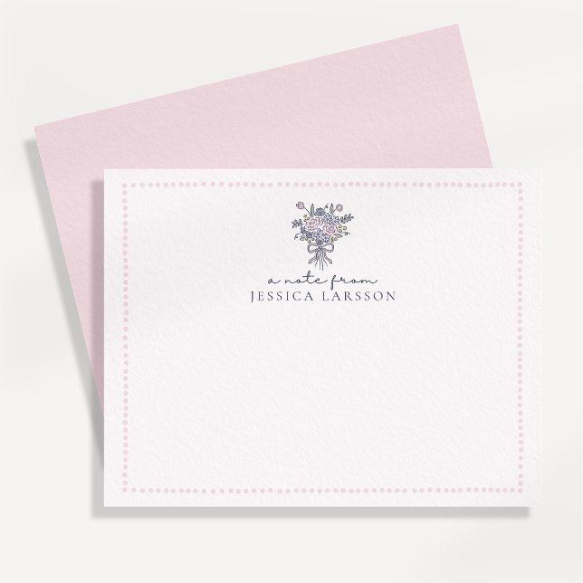 Invitation Fleurs dessinées à la main, cadre pointillé une no (Créateur téléchargé)