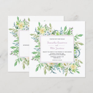 Invitation Fleurs d'été Mariage floral avec RSVP