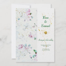 Fleurs d'été Papier aquarelle texturé Mariage I