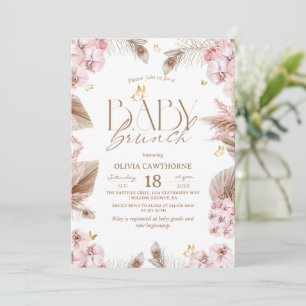Invitation Fleurs d'herbe des Pampas Baby Brunch Shower