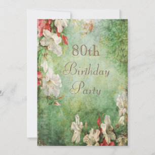 Invitation Fleurs d'hibiscus chic du 80e anniversaire du Shab