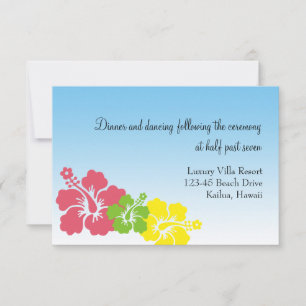 Invitation fleurs d'hibiscus hawaïennes roses pour l'enclosur