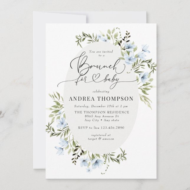 Invitation Fleurs d'hiver | Baby Brunch (Devant)