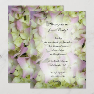 Invitation Fleurs d'Hydrangée Presque Rose Toute la fête d'Oc