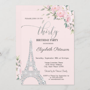 Invitation Fleurs, Diamants Tour Eiffel 30e anniversaire