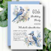 Fleurs d'oiseau geai bleu Printemps 60e anniversai