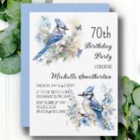 Fleurs d'oiseau geai bleu Printemps 70e anniversai