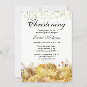 Invitation Fleurs d'or Parties scintillant Garçon fille Chris