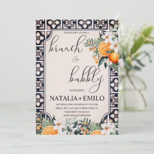 Invitation Fleurs d'Orange Citron Italie Déjeuner de Mariage