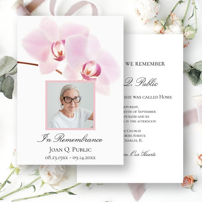Invitation Fleurs d'orchidée roses sur l'anniversaire de la m (Créateur téléchargé)