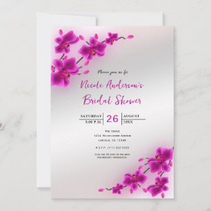 Invitation Fleurs d'orchidées Élégant Shower de Mariée Floral