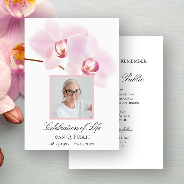 Invitation Fleurs d'orchidées roses sur fond blanc pour la cé (Créateur téléchargé)