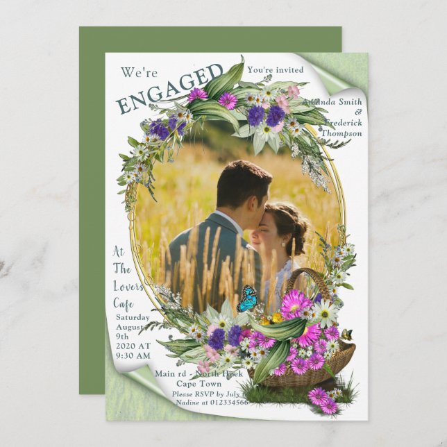 Invitation Fleurs du printemps mi-été (Devant / Derrière)