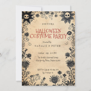 Invitation Fleurs éffrayantes enfants Fête d'Halloween
