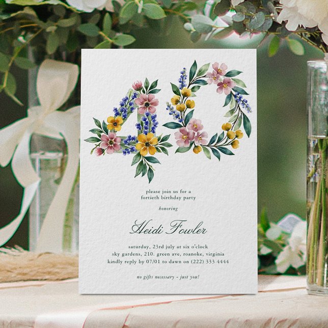 Invitation Fleurs Élégantes 40' Botanique 40e Anniversaire (Créateur téléchargé)