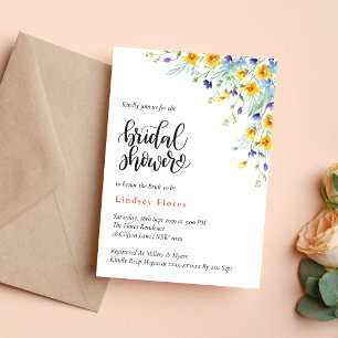 Invitation Fleurs Élégantes de Jardin Aquarelle pour Baby Sho