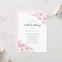 Fleurs élégantes et blush doux 50e anniversaire