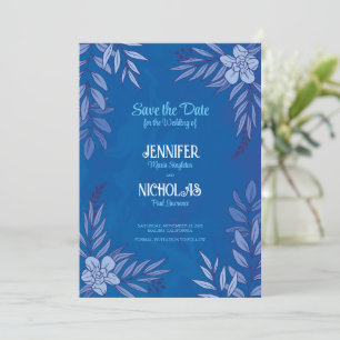 Invitation Fleurs élégantes et ornements Feuille pour Mariage