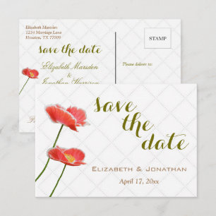 Invitation Fleurs Élégantes et Simples de Coquelicots Faire P