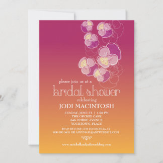 Invitation Fleurs en chute Juicy Ombre Fête des mariées