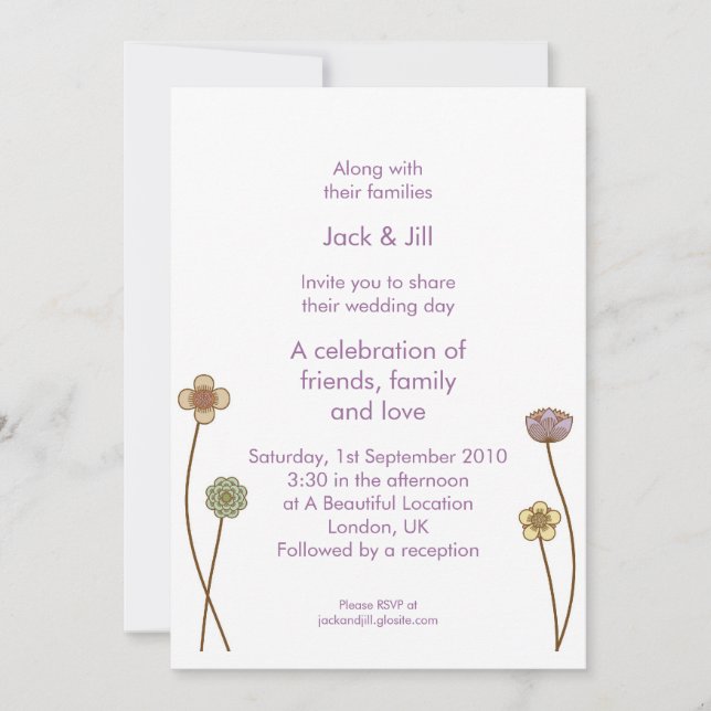 Invitation Fleurs en fleurs (blanc) 5x7 (Devant)