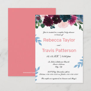 Invitation Fleurs en Fleurs Rose - Baby Shower pour couples 3