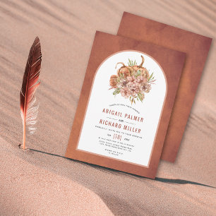Invitation Fleurs en terre cuite et mariage de automne citrou