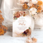 Invitation Fleurs en terre cuite rouille Mariage de automne o<br><div class="desc">Profitez de la beauté de cette élégante palette de couleurs orange brûlée, terre cuite, marron et bordeaux. Cet élégant design floral moderne et branché est idéal pour les fêtes rustiques de grange de campagne, les fêtes de plage tropicale, la chute de boho ou les mariages du désert, les réceptions de...</div>